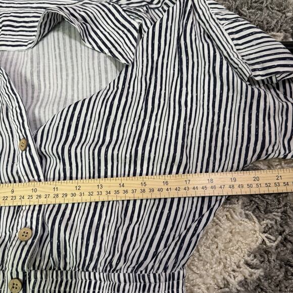 Wishlist Apparel ShortSleeve Romper Short Jumpsuit Black/ White Striped Size M4c - Picture 6 of 7